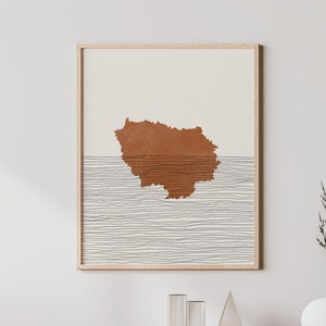 Muurkunst Île-de-France - Franse regiokaart eiland Frankrijk Frankrijk print / wanddecoratie