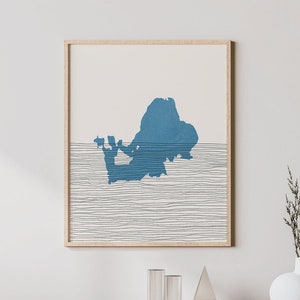 Chiemsee Lake Art - Chiemsee Lake, Germany, Boho Lake Travel Poster - Minimalist Print, Chiemsee Lake Map Artwork