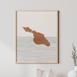 Stampa Catalina Island - Arte murale e decorazione Boho Catalina Island, poster di viaggio - Mappa di Catalina Island, California e idea regalo