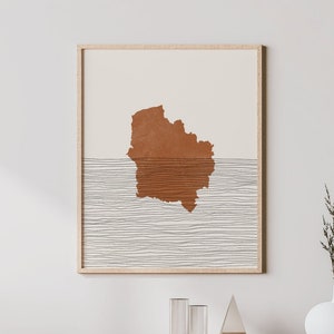 Hauts-de-France Wandkunst - Karte der französischen Region Haute-de-France Print / Wanddekoration