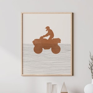 Boho 4 Wheeling Art - 4 Wheeling Wall Art / Decor, Minimalist 4 Wheeler ATV Poster, Boy 4 Wheeler ATV Print - 4 Wheeling Gift