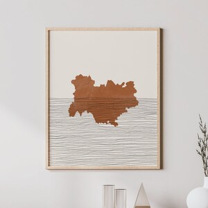Auvergne-Rhône-Alpes Wand Kunst - Frankreich Karte Auvergne-Rhône-Alpes Druck / Wanddekoration