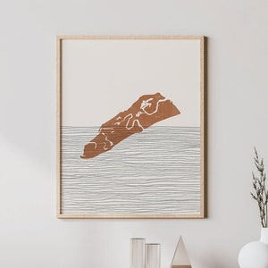 Fripp Island Print - Boho Fripp Island Kunst und Dekor, Reiseposter - Fripp Island, South Carolina Karte und Geschenkidee