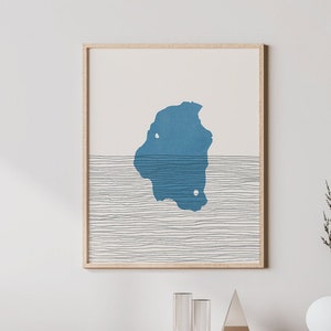 Lac d’Allos Art - Lac d’Allos, France, Boho Lake Travel Poster - Minimalist Print, Allos Lake Map Artwork