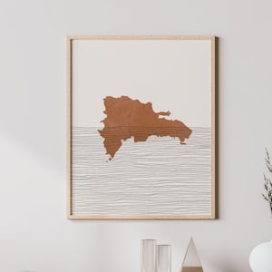 Dominican Republic Print - Boho Dominican Republic Wall Art and Decor, Country Travel Poster, Dominican Republic Map Silhouette Gift Idea