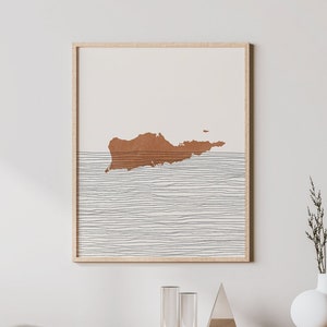 Impressão de Saint Croix - Arte e decoração de parede Boho Saint Croix, pôster de viagem - Saint Croix, mapa das Ilhas Virgens dos EUA e ideia de presente