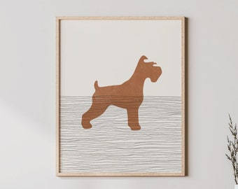 Boho Schnauzer Art - Schnauzer Wall Art / Decor, Minimalist Dog Poster, Schnauzer Owner Print - Schnauzer Gift