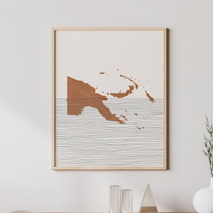 Papua New Guinea Print - Boho Papua New Guinea Wall Art and Decor, Country Travel Poster, Papua New Guinea Map Silhouette and Gift Idea