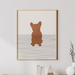 Boho French Bulldog Art - French Bulldog Wall Art / Decor, Minimalist Frenchie Poster, French Bulldog Owner Print - French Bulldog Gift