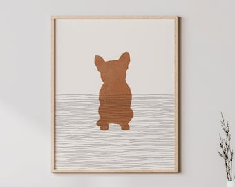 Boho French Bulldog Art - French Bulldog Wall Art / Decor, Minimalist Frenchie Poster, French Bulldog Owner Print - French Bulldog Gift