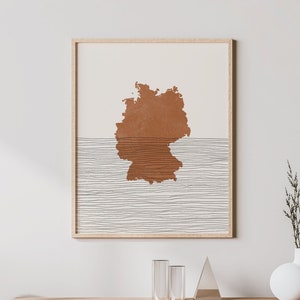 Germany Print - Boho Germany Wall Art and Decor, Country Travel Poster, Germany Map Silhouette and Gift Idea, German Wall Decor