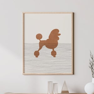 Boho Poodle Art - Poodle Wall Art / Decor, Minimalist Dog Poster, Poodle Owner Print - Poodle Gift