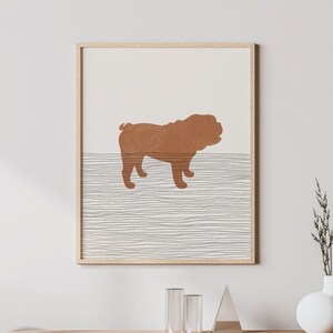 Boho Bulldog Art - Bulldog Wall Art / Decor, Minimalist Dog Poster, Bulldog Owner Print - Bulldog Gift