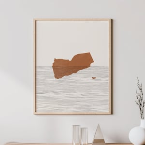 Yemen Print - Boho Yemen Wall Art and Decor, Country Travel Poster, Yemen Map Silhouette and Gift Idea