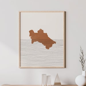 Turkmenistan Print - Boho Turkmenistan Wall Art and Decor, Country Travel Poster, Turkmenistan Map Silhouette and Gift Idea