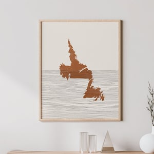 Newfoundland and Labrador Print - Boho Newfoundland and Labrador Wall Art and Decor, Province of Newfoundland and Labrador Map, Candian Art