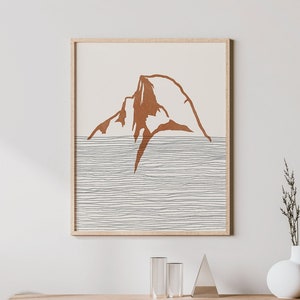Boho Half Dome  Art Print - Yosemite National Park, California - Half Dome  Outline / Silhouette - Wall Art, Travel Poster