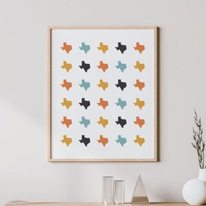 Texas Print - Boho Texas Wall Art and Decor, Country Travel Poster, Texas Map Silhouette and Gift Idea