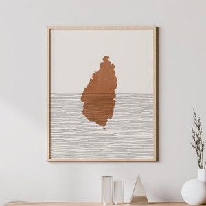 Saint Lucia Print - Boho Saint Lucia Wall Art and Decor, Country Travel Poster, Saint Lucia Map Silhouette and Gift Idea