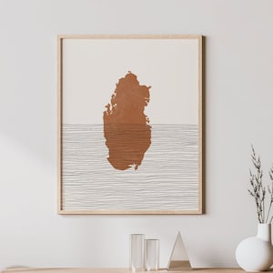 Qatar Print - Boho Qatar Wall Art and Decor, Country Travel Poster, Qatar Map Silhouette and Gift Idea