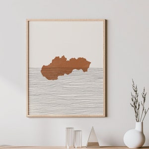 Slovakia Print - Boho Slovakia Wall Art and Decor, Country Travel Poster, Slovakia Map Silhouette and Gift Idea