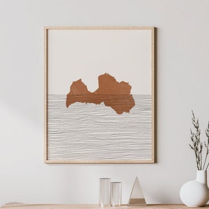 Latvia Print - Boho Latvia Wall Art and Decor, Country Travel Poster, Latvia Map Silhouette and Gift Idea