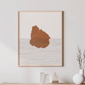 Uruguay Print - Boho Uruguay Wall Art and Decor, Country Travel Poster, Uruguay Map Silhouette and Gift Idea