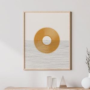 Boho Vinyl LP Print - Vinyl LP Wand Kunst / Dekor, minimalistisches Poster, Vinyl LP Illustration, Musiker Geschenkidee