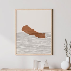 Nepal Print - Boho Nepal Wall Art and Decor, Country Travel Poster, Nepal Map Silhouette and Gift Idea