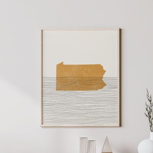 Boho Pennsylvania Wall Art - Mid Century Wall Art, Minimalist Art print, Pennsylvania Gift Idea - Pennsylvania Wall Decor