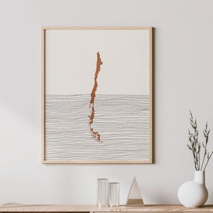 Chile Druck - Boho Chile Wand Kunst und Dekor, Landreise Poster, Chile Karte Silhouette und Geschenkidee