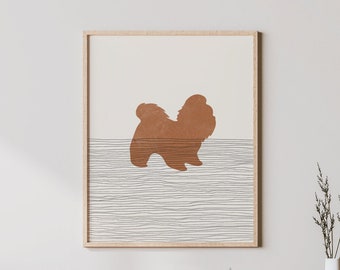 Boho Shih Tzu Art - Shih Tzu Wall Art / Decor, Minimalist Dog Poster, Shih Tzu Owner Print - Shih Tzu Gift