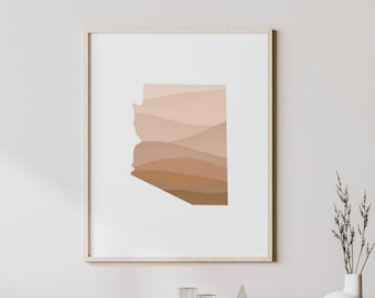 Arizona Boho Wall Art - Arizona Mid Century Modern Wall Art, Minimal Wall Art - Boho Decor / Art Print and Wall Decor - Arizona Gift Idea