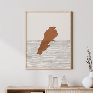 Lebanon Print - Boho Lebanon Wall Art and Decor, Country Travel Poster, Lebanon Map Silhouette and Gift Idea