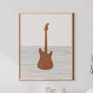 Electric Guitar Art - Electric Guitar Player Gift - Boho Music Poster, Electric Guitar Print, Gift for Guitarist