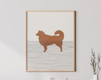 Art bohème du berger australien - Art mural / décoration berger australien, affiche de chien minimaliste, impression de propriétaire de berger australien / cadeau