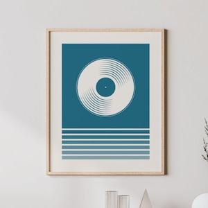 Vinylkunst - print muziekliefhebber, retro gekleurde vinylposter, muurdecoratie lp, muurkunst vinylplaat