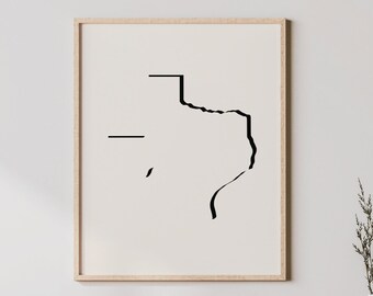 Minimalist Texas Art - Modern Texan Wall Art / Poster, Texas Map - Texas Wall Art / Wall Decor / Print