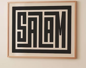 Salam Print - سلام Art - Ciao in persiano - Design tipografico personalizzato - Salam Wall Art, Decorazione murale persiana, Decorazione persiana