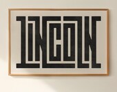 Lincoln - City Wall Art - Lincoln, Nebraska Typography Print - Custom City Prints, Minimalist Wall Art Print / Poster