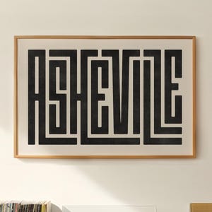 Asheville - City Wall Art - Asheville, North Carolina Typography Print - Custom City Prints, Minimalist Wall Art Print / Poster