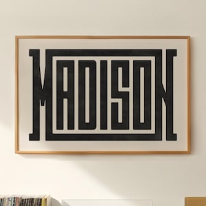 Madison - Stadt Wandkunst - Madison, Wisconsin Typografie Druck - Benutzerdefinierte Stadt Drucke, minimalistische Wand Kunst Print / Poster