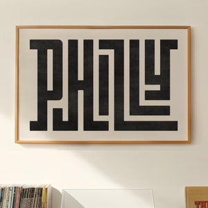 Philadelphia Art - Design tipografico di Filadelfia, Arte murale / Poster di Filadelfia Pennsylvania, Stampa di Filadelfia Pennsylvania, Decorazione murale minimalista