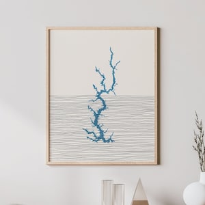 Lake Wylie Art - Boho Lake Wylie print, Lake Wylie South Carolina - decor Lakehouse / kunst aan de muur, kaart Lake Wylie