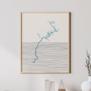 Bankhead Lake Kunst - Boho Bankhead Lake Druck, Bankhead Lake Alabama - Lakehouse Dekor / Wandkunst, Bankhead Lake Karte