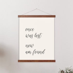 Amazing Grace - Hymn Wall Art, &quot;Once Was Lost Now Am Found&quot; - Wall Art / Decor, Christian Art - Hymn Lyrics Print