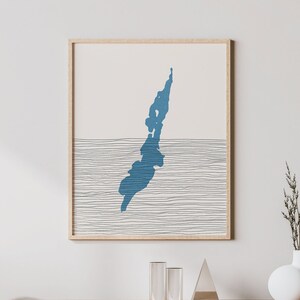 Big Cedar Lake Art - Boho Big Cedar Lake Druck, Big Cedar Lake Wisconsin - Lakehouse Dekor / Wandkunst, große Cedar Lake Karte
