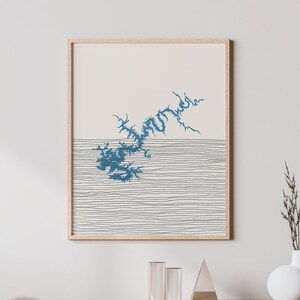 Lake Wedowee Art - Boho See Wedowee Druck, Lake Wedowee Alabama - Lakehouse Dekor / Wandkunst, Lake Wedowee Karte
