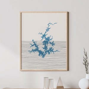 Lake Martin Art - Boho Lake Martin Druck, Lake Martin Alabama - Lakehouse Dekor / Wandkunst, Lake Martin Karte
