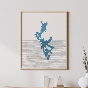 Moosehead Lake Art - Boho Moosehead Lake Print, Moosehead Lake Maine - Lakehouse Decor / Wall Art, Moosehead Lake Map